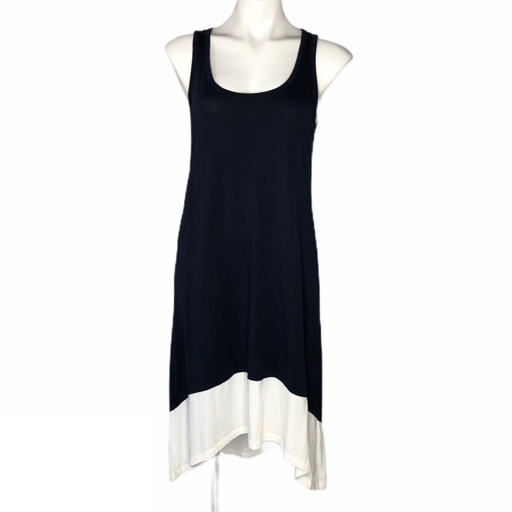 Jones New York Navy & White High Low Tank Dress